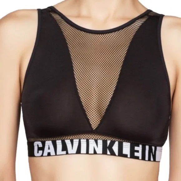 Calvin Klein Mesh Sports Bra Bralette - Picture 1 of 4